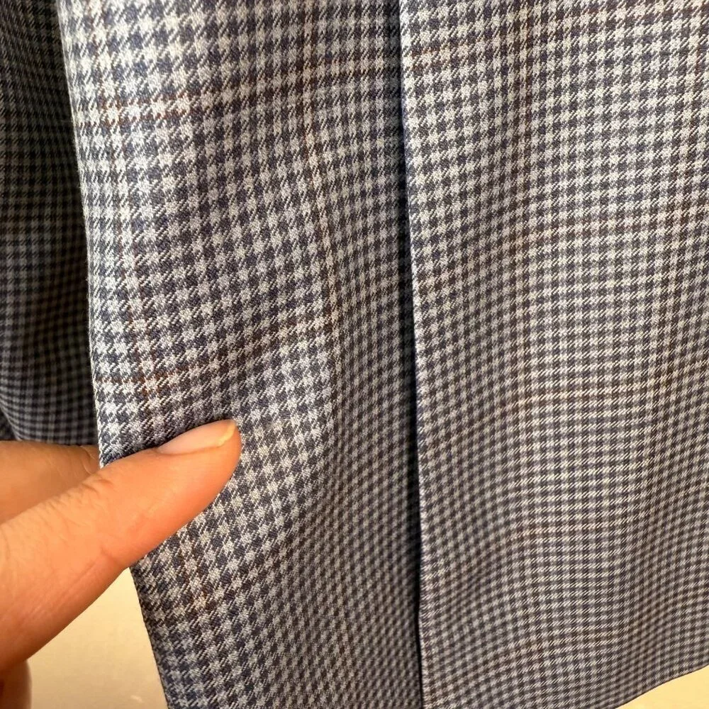 Peter Millar Wool Blazer Sport Coat Mens 40 Regular Blue Gingham Plaid Golf
